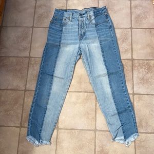 Vintage high rise two toned  jeans